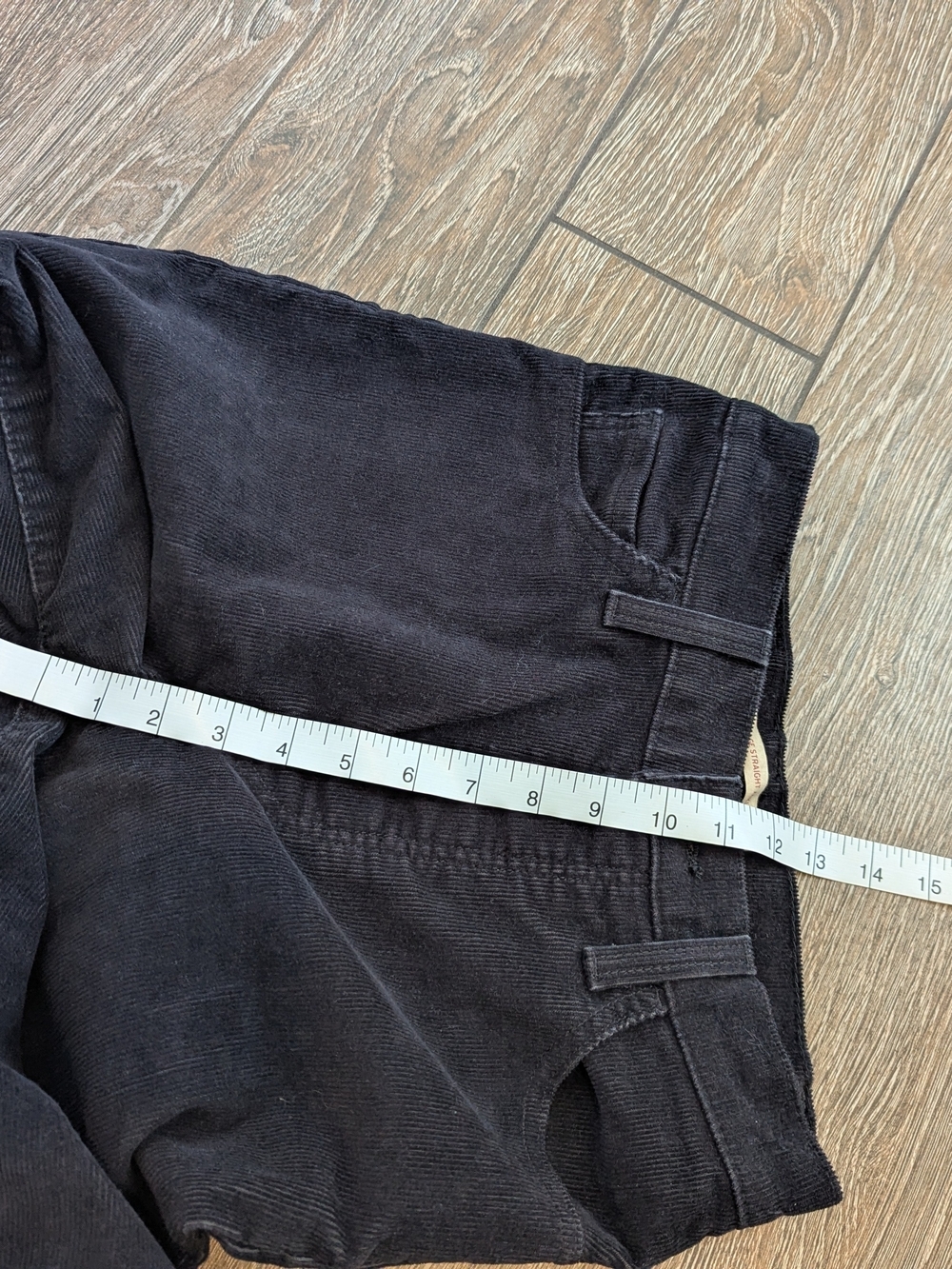 Levi's Ribcage Straight Ankle Jean Black Corduroy Pant Button Fly Size 26 X 27 - Picture 10 of 12